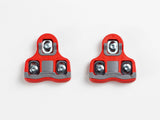 Bontrager Road clipless pedal cleat set with 6-degree red color compatible with Look K-EO cycling shoes and pedals.