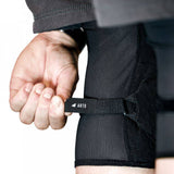 Bluegrass Arto Mountain Bike Knee Pads with EN 1621 Level 2 protection, featuring blue and black design and adjustable straps.