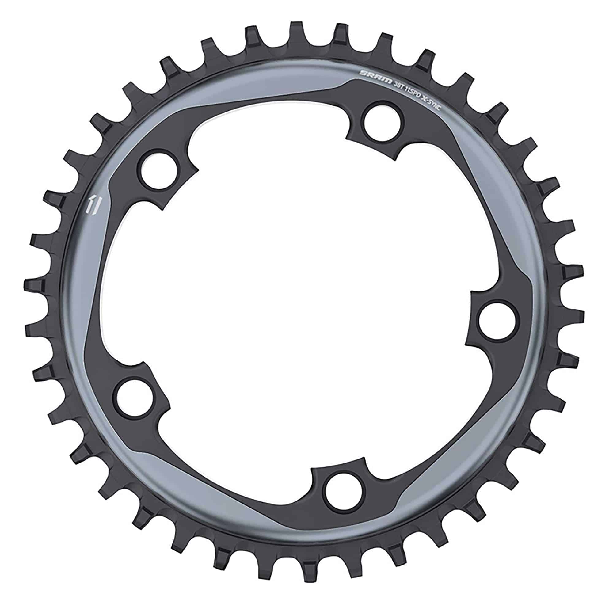 SRAM X-Sync 11-speed aluminium chainring with 110 BCD for S350 Aeroguard, shown mounted on bike crankset.