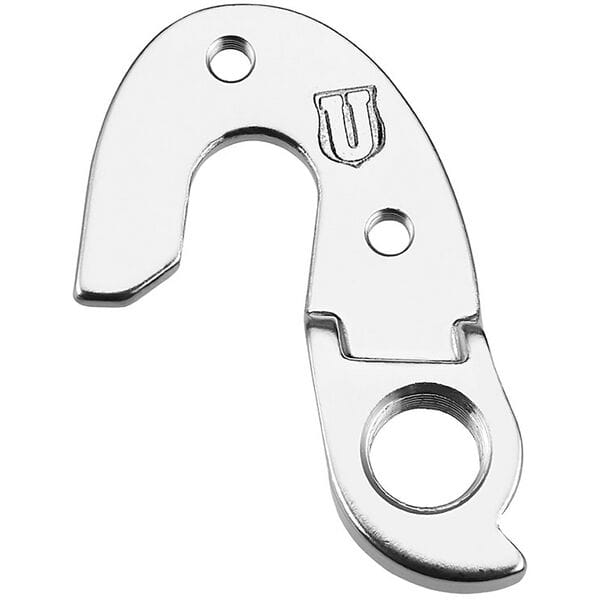 M Part Cube Gear Hanger, a durable bike frame protection component, shown attached to a bicycle gear system.