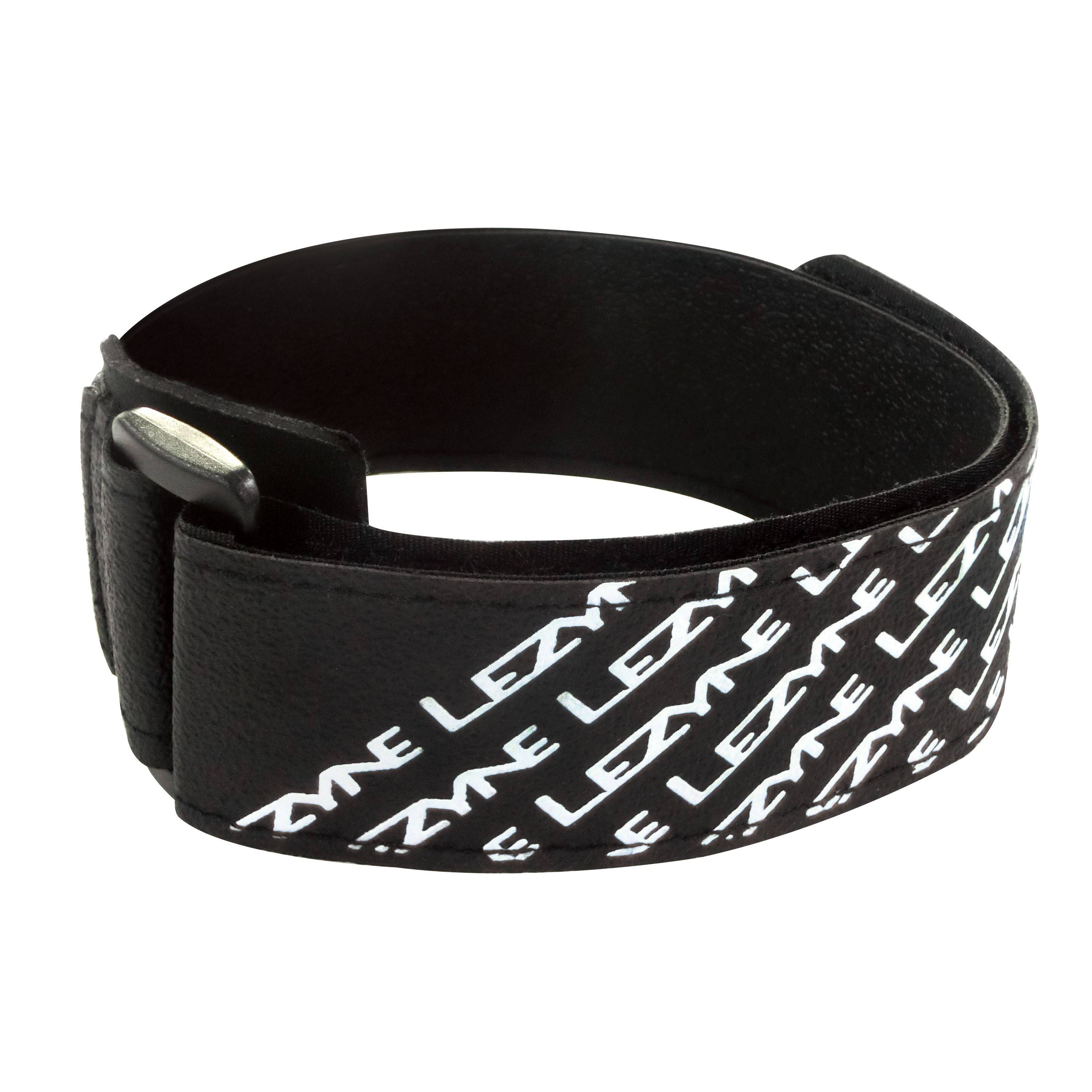 Lezyne universal adjustable strap for bike accessories, non-slip and secure, shown wrapped around a bike component.