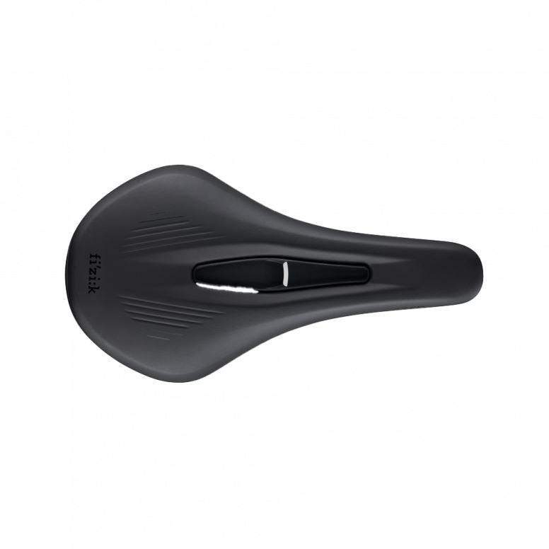 Fizik Vento Argo X1 off-road racing saddle with ergonomic cut-out and mud flap for mountain biking or gravel cycling.
