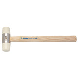 UNIOR polyurethane bumping hammer with lacquered wooden handle, durable workshop tool for precise metal shaping and adjustments.