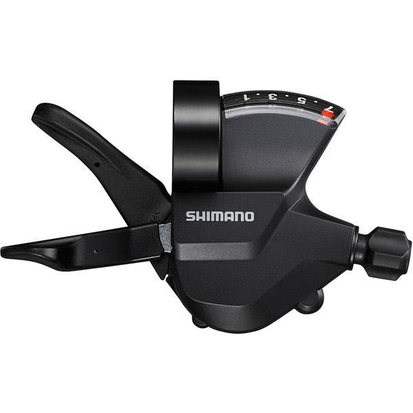 Shimano SL-M315-7R right-hand 7-speed shift lever with clamp band adjustment for bicycle gear shifting.