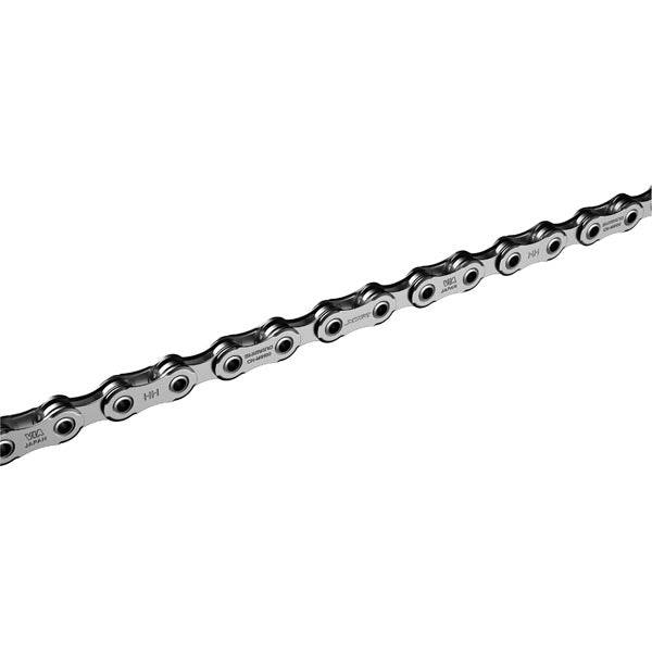 Shimano XTR and Dura-Ace 12-speed HG+ chain with 126 links, Sil-Tec coating, and quick link for bicycle drivetrain components