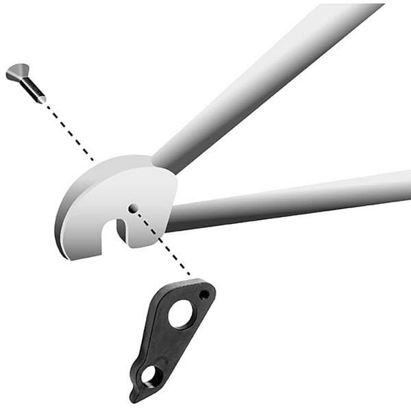 Durable M Part Gear Hanger for Focus bikes, a replacement bike frame protector component with a sturdy design.