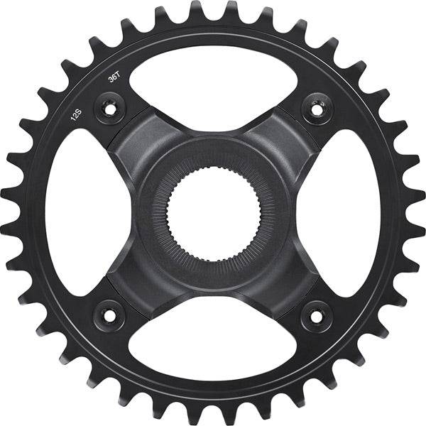 Shimano STEPS 12-speed 36T single chainring for e-bike, featuring a 53mm chain line, compatible with Shimano e-bike components.