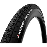 Vittoria Evolution II Rigid 29-inch black MTB and city bike tyre with 1.9-inch width, shown on a bike wheel.