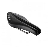 Fizik Transiro Aeris R3 long-distance triathlon saddle with split-nose design in black, designed for comfort and aerodynamics.