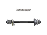 Silver Bontrager 6-bolt loose ball rear axle kit for Trek 135mm OLD hubs, includes replacement components.