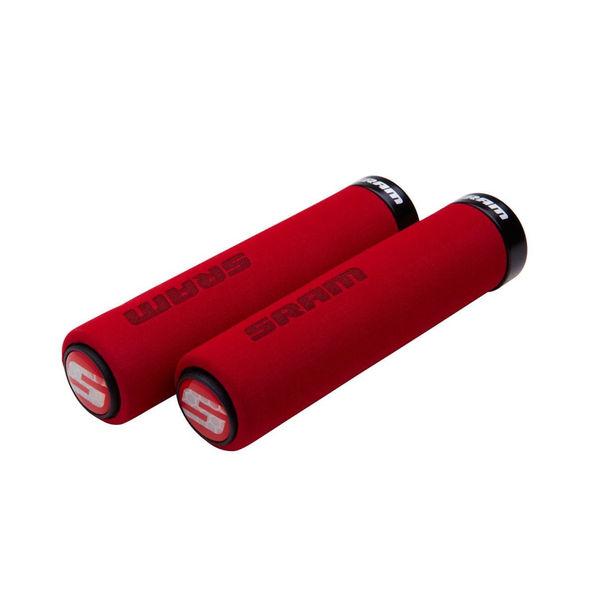 SRAM Locking Grips Foam 129mm with Single Clamp and End Plugs: RED | Swinnerton Cycles