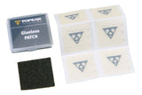 Topeak glueless patches for high-pressure and MTB tyres in black, 6-pack, suitable for workshop repairs.