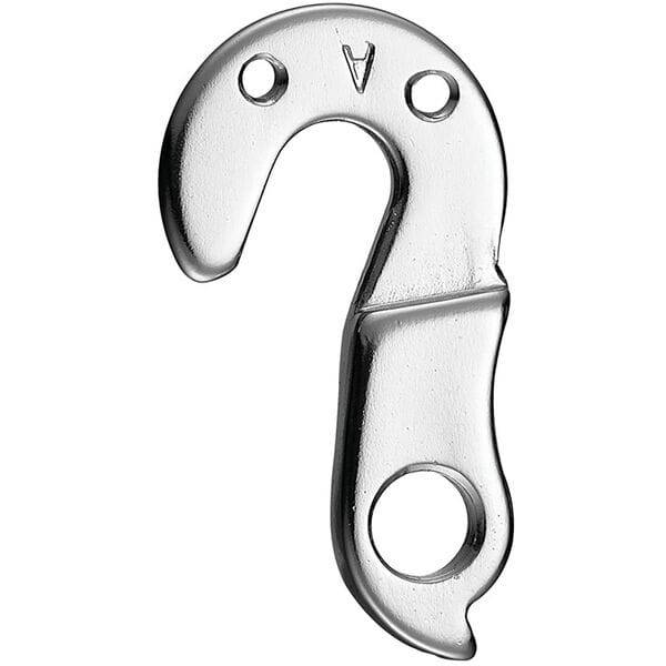 Durable M Part gear hanger for bikes, compatible with various bike brands, shown in black with metal attachment points.