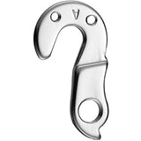 Durable M Part gear hanger for bikes, compatible with various bike brands, shown in black with metal attachment points.
