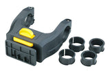 Topeak Fixer 8e black handlebar bag mount for e-bikes and accessories, shown attached to bike handlebars.