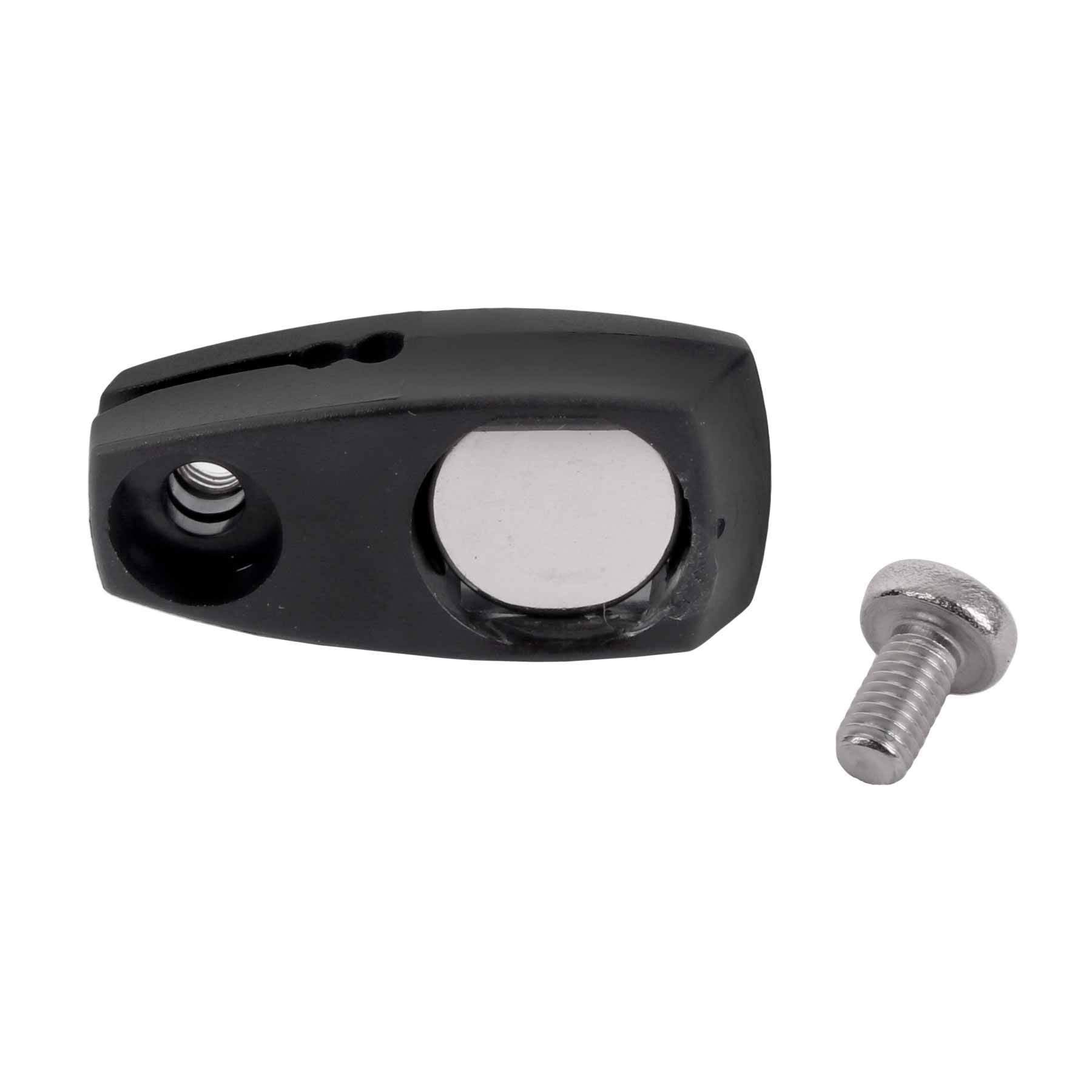 Mavic carbon flat spoke magnet for bike computer mount, accessory used for sensor attachment on bicycle wheel spokes.
