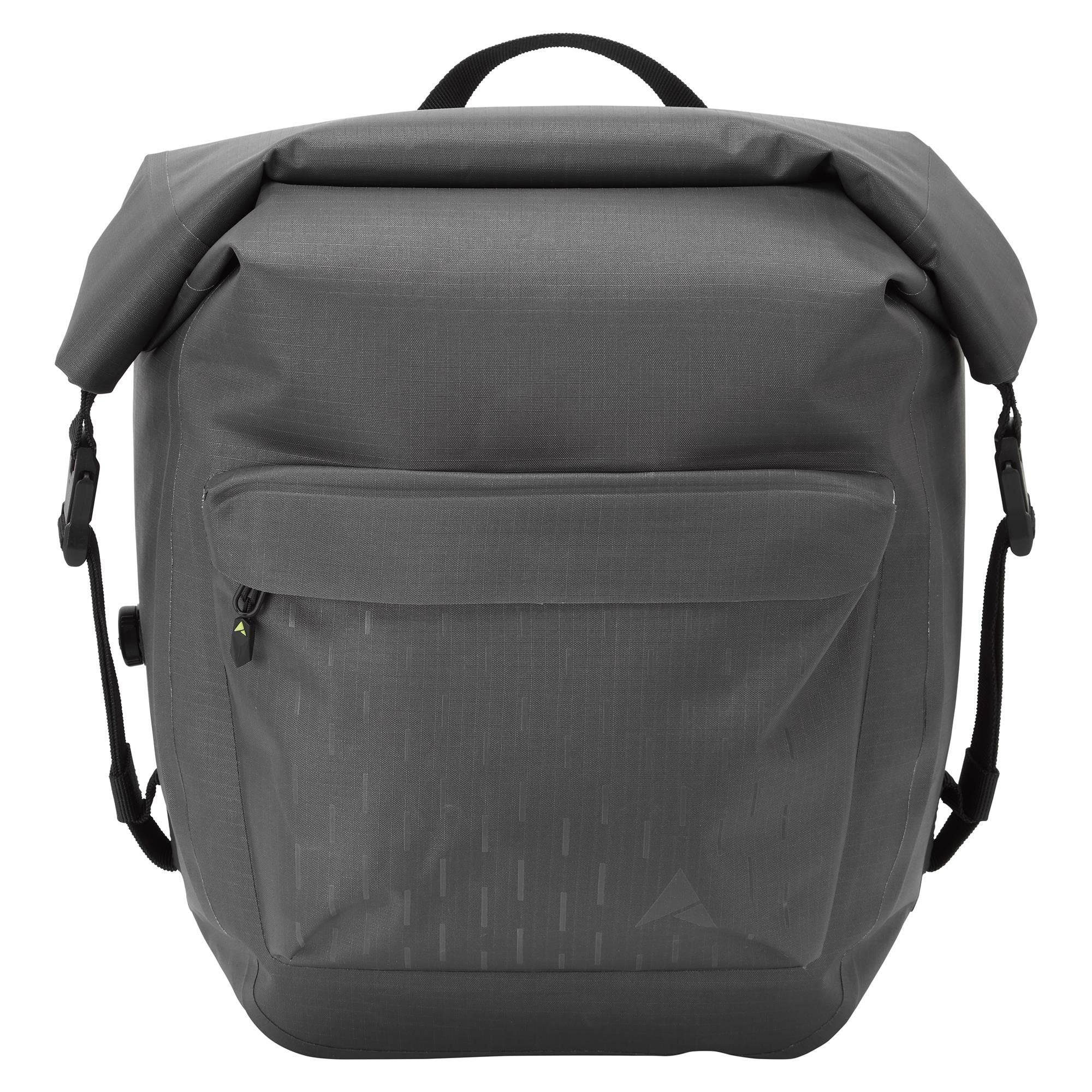 Altura Thunderstorm Adventure 15L waterproof pannier with KlickFix mount in charcoal, designed for bike luggage and accessories.