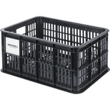 Black Basil Basil Bicycle Crate MIK Small 17.5L recycled synthetic bike basket attached to bicycle in outdoor setting