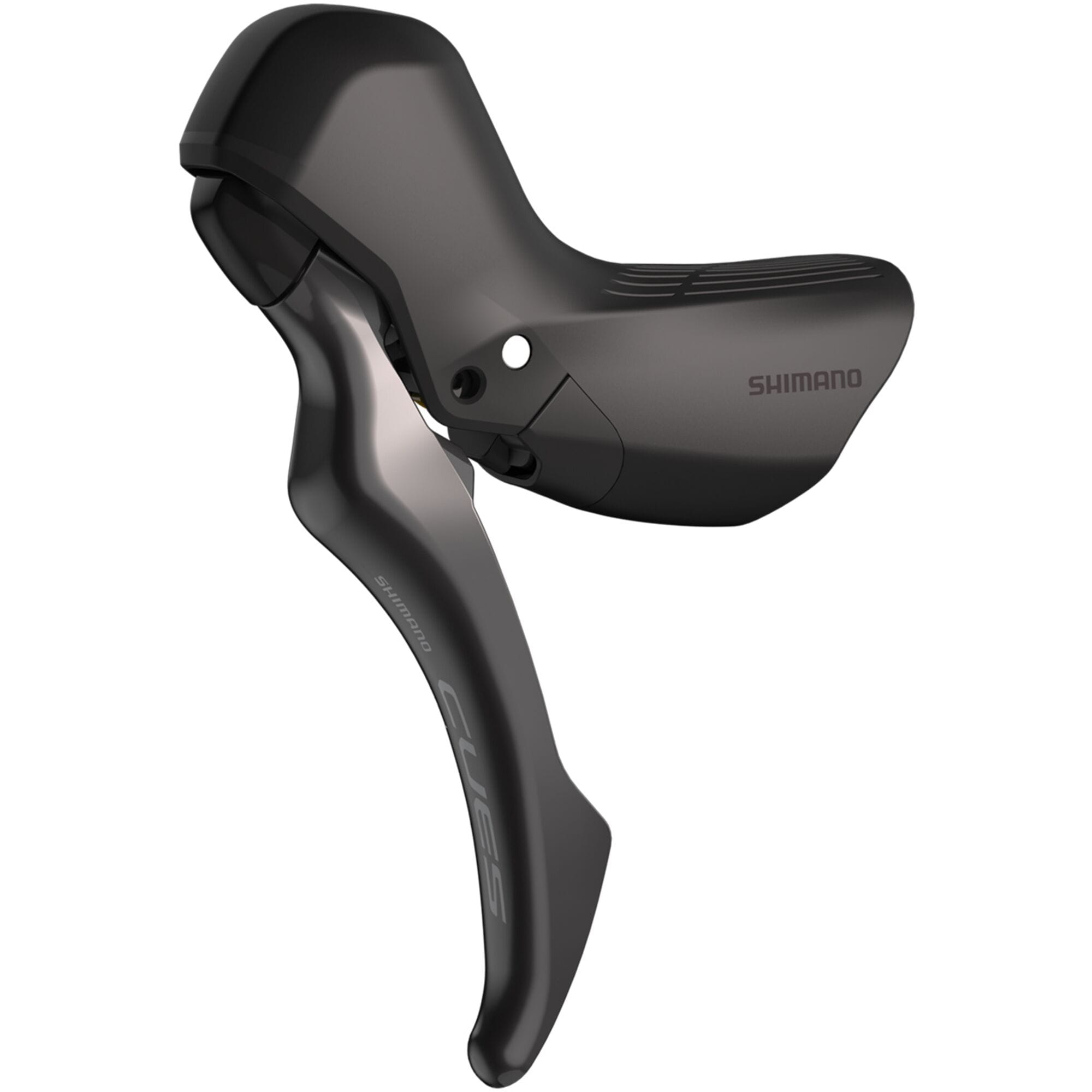 Shimano CUES BL-U6030 left hand brake lever for mineral oil brake systems, showing the ergonomic design and mounting details.