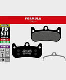 Galfer Standard bike disc brake pads showing metal backing plates and friction material for reliable, quiet braking performance.
