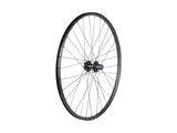 Bontrager Connection Disc 700c rear road wheel with Shimano HG 8/9/10-speed freehub in silver and black, featuring disc brake compatibility.