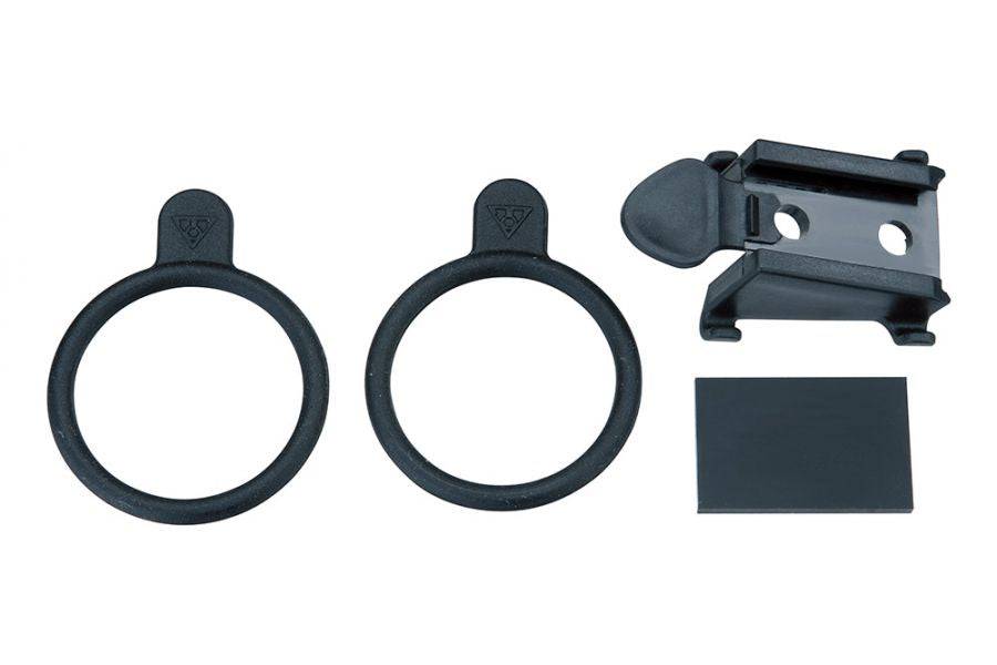 Topeak Redlite Mega bike light mount in black, durable accessory for secure attachment to bike handlebars or frames.
