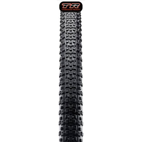 Maxxis Rambler tubeless ready mountain bike tyre with EXO protection for hardpack trails, showcasing rugged tread pattern and sidewall.