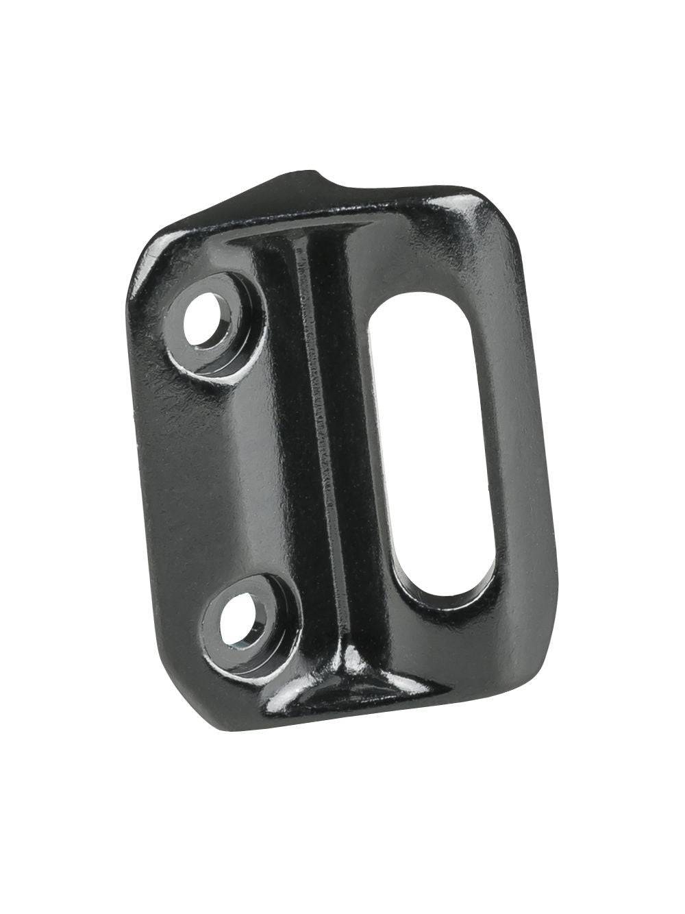 Trek modified alloy front derailleur hanger for MY18 SL Road frames in black, showing its design and mounting points.