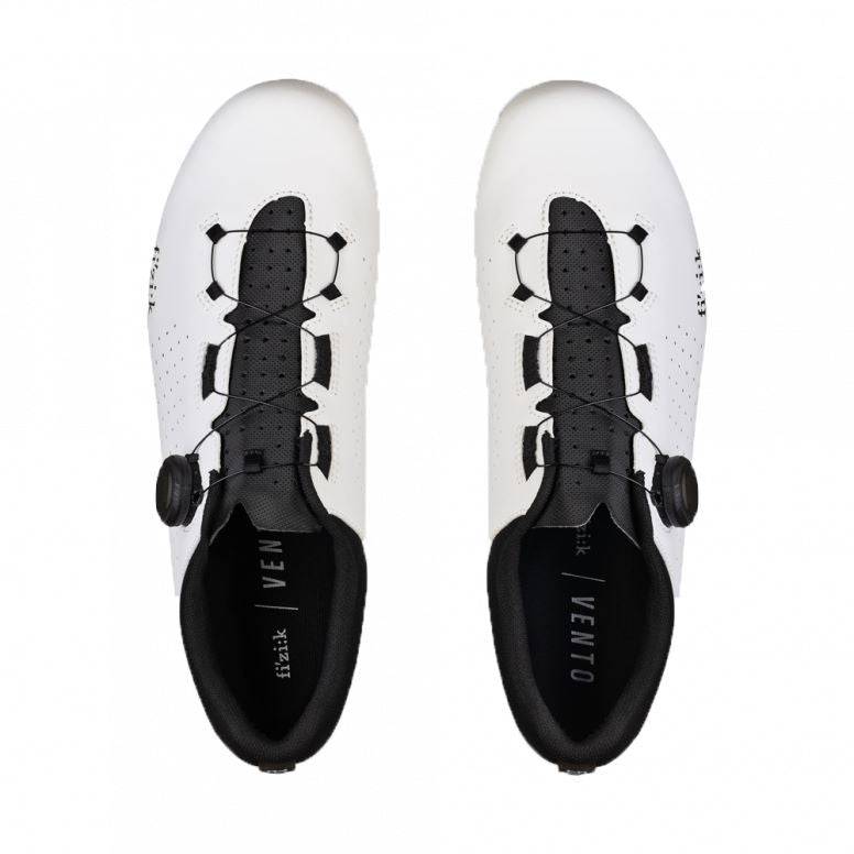 Fizik Vento Omna Wide Fit road cycling shoes with breathable mesh, stiff sole, unisex design, shown from side angle