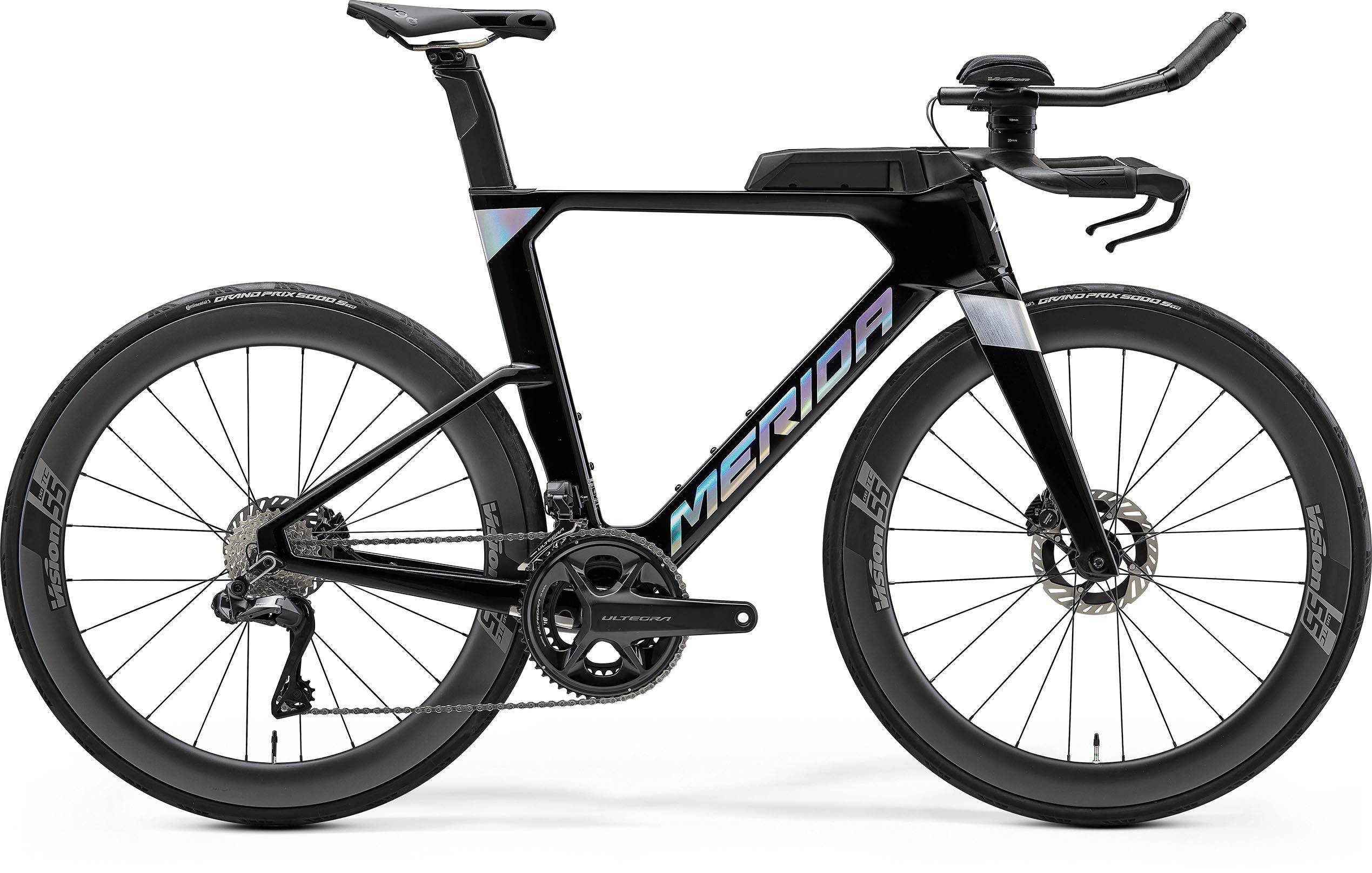 Merida Time Warp Tri Limited triathlon bike with Shimano Ultegra Di2 R8100 and Vision Metron S-Bend cockpit, high-performance racing bike