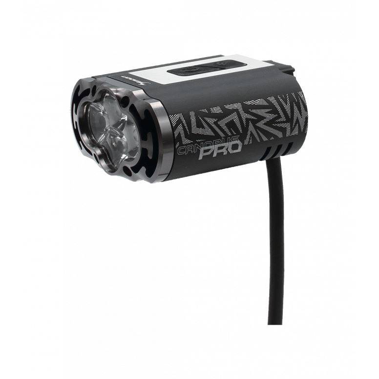Moon Sport Canopus Pro 6000lm bike light with remote and quick-release mounts, showing the high-powered LED light and mounting accessories.