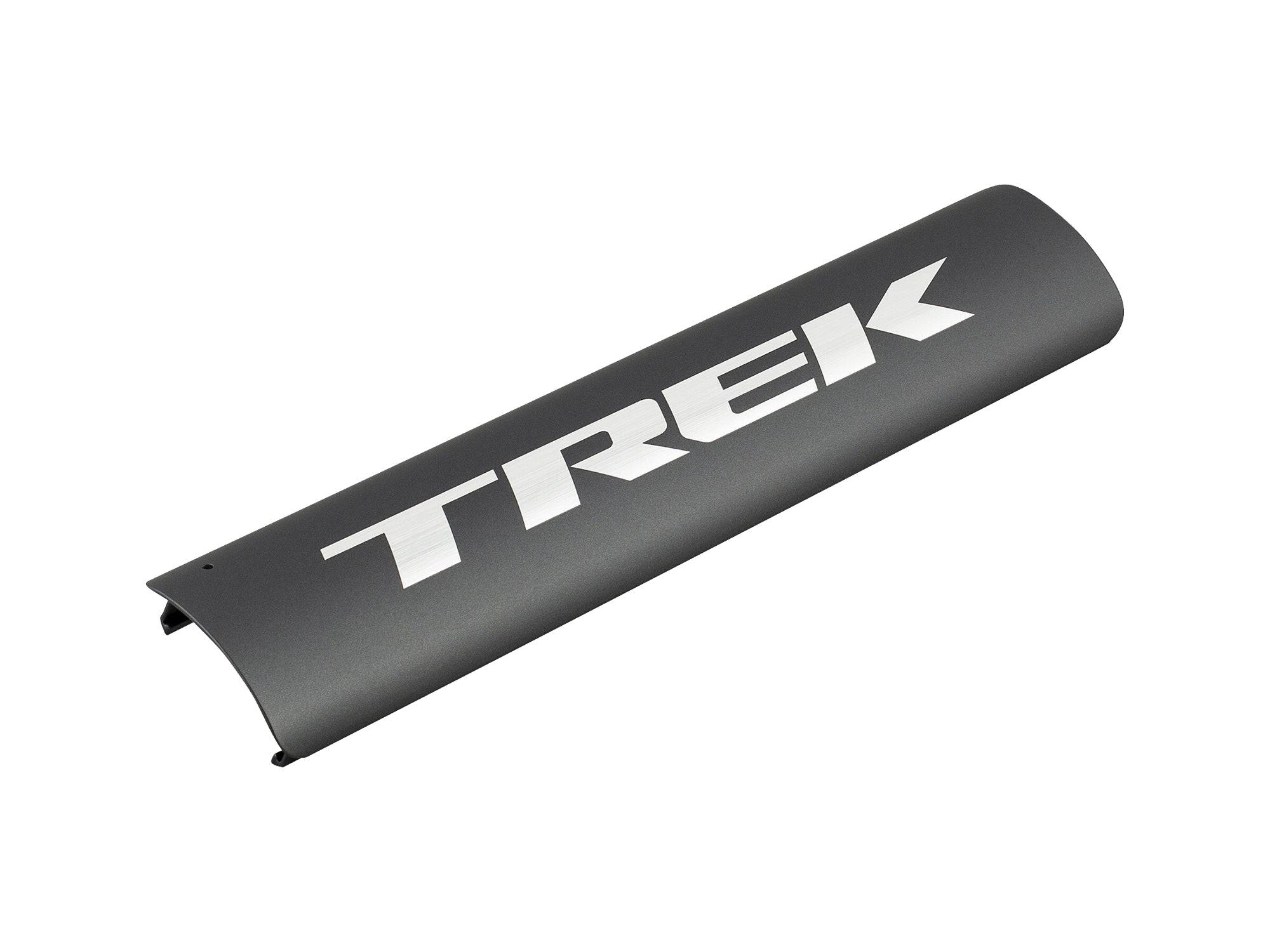 Trek Allant+ 9 battery cover in chrome and Dnister black protective case, showcasing bike components and durable material.