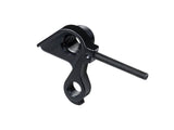 Trek CX gravel bike rear derailleur hanger with 148x12mm thru axle, black, horizontal sliding design for components.
