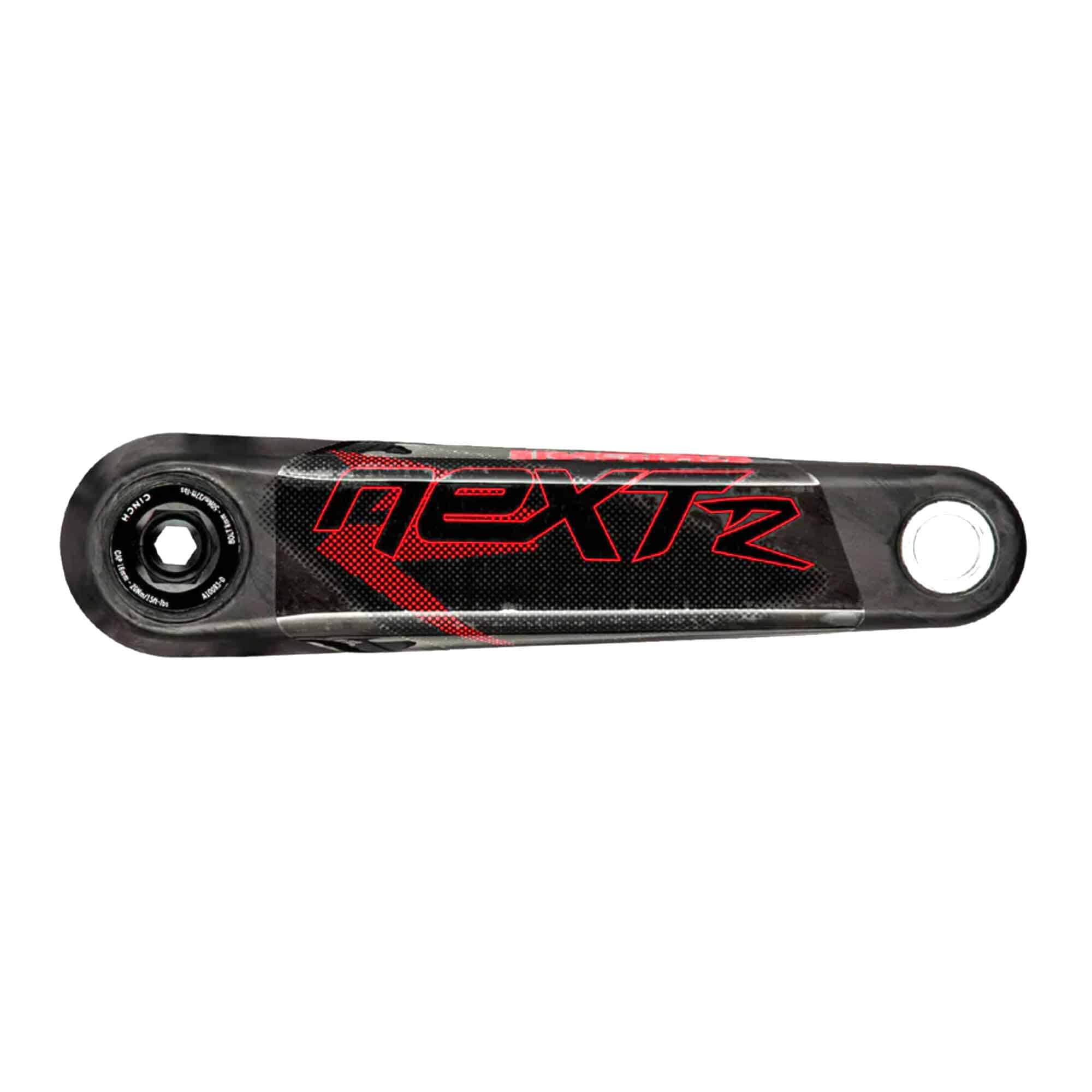 Race Face Next R 136mm carbon MTB crank arms with Cinch technology, lightweight and durable bike component for mountain biking.