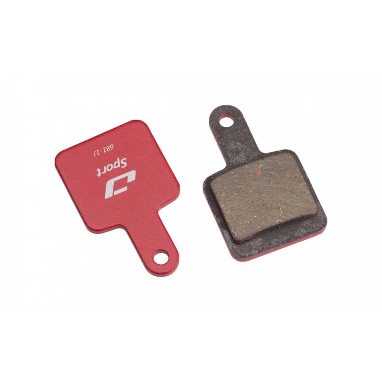 Jagwire Sport semi-metallic disc brake pads for Tektro Volans and Auriga E-SUB mountain bike brakes, side view.