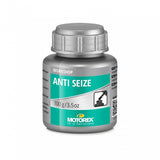 Motorex Anti Seize Grease in silver and green for metal and aluminum parts, 100g, suitable for workshop use.