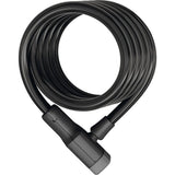 ABUS Coil Cable Lock 6512K/180 BK SCMU Booster, flexible 180cm bike security cable with protective coating and black finish