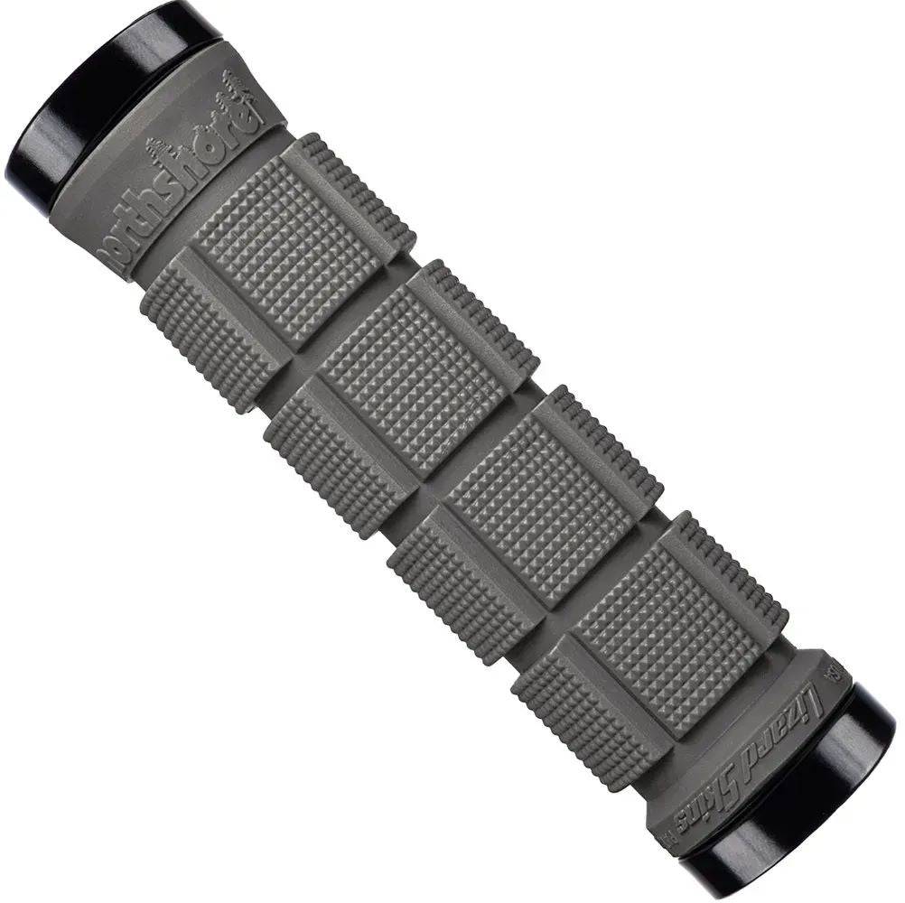 Lizard Skins Northshore dual-clamp lock-on grips for MTB and BMX bikes, featuring textured rubber for secure grip.
