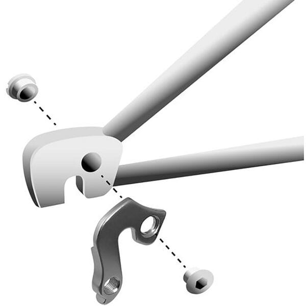 M Part bike gear hanger for various bike brands, durable component replacement part shown on a white background.