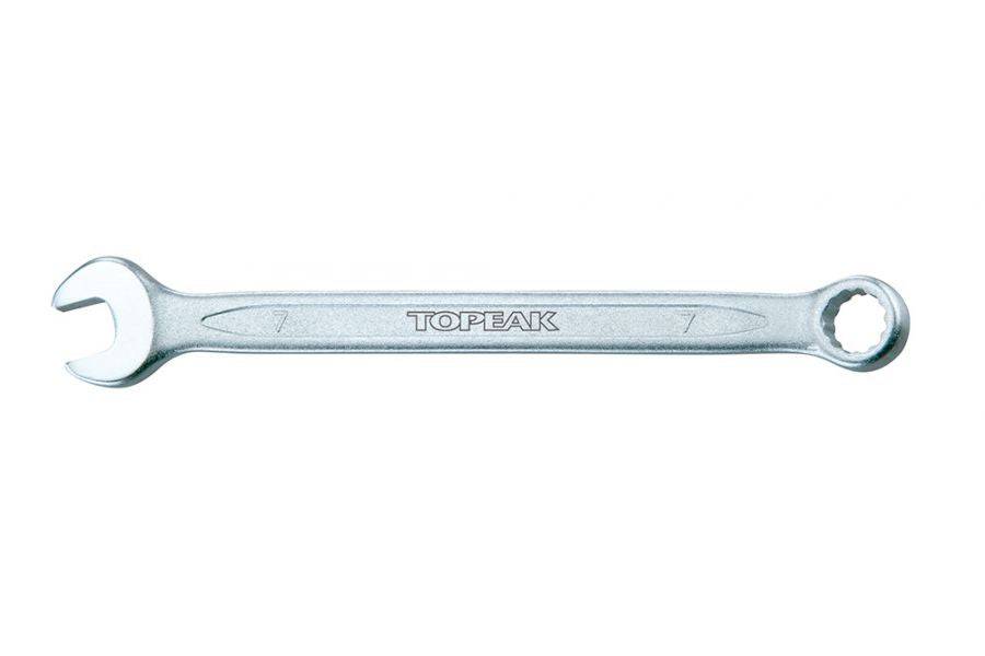 Topeak Silver Brake Bleeding Spanner 7mm hydraulic disc brake tool for bike workshop maintenance, shown in the image.
