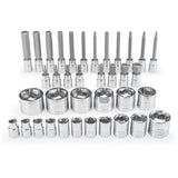 Park Tool 3/8-inch drive 26mm flat socket for bike repair and workshop use, showing the tool's metal surface and size details.