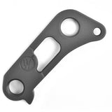 Wheels Manufacturing replaceable derailleur hanger dropout for bike components, CNC machined metal part mounted on a bicycle frame.