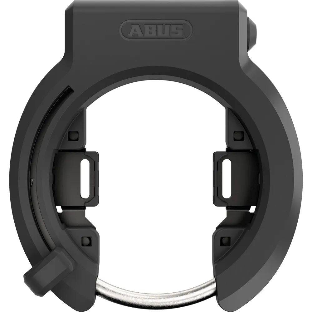 ABUS GRANIT Frame Lock 6950M AM R BK XPlus bike lock attached to a bicycle frame for secure quick stops.