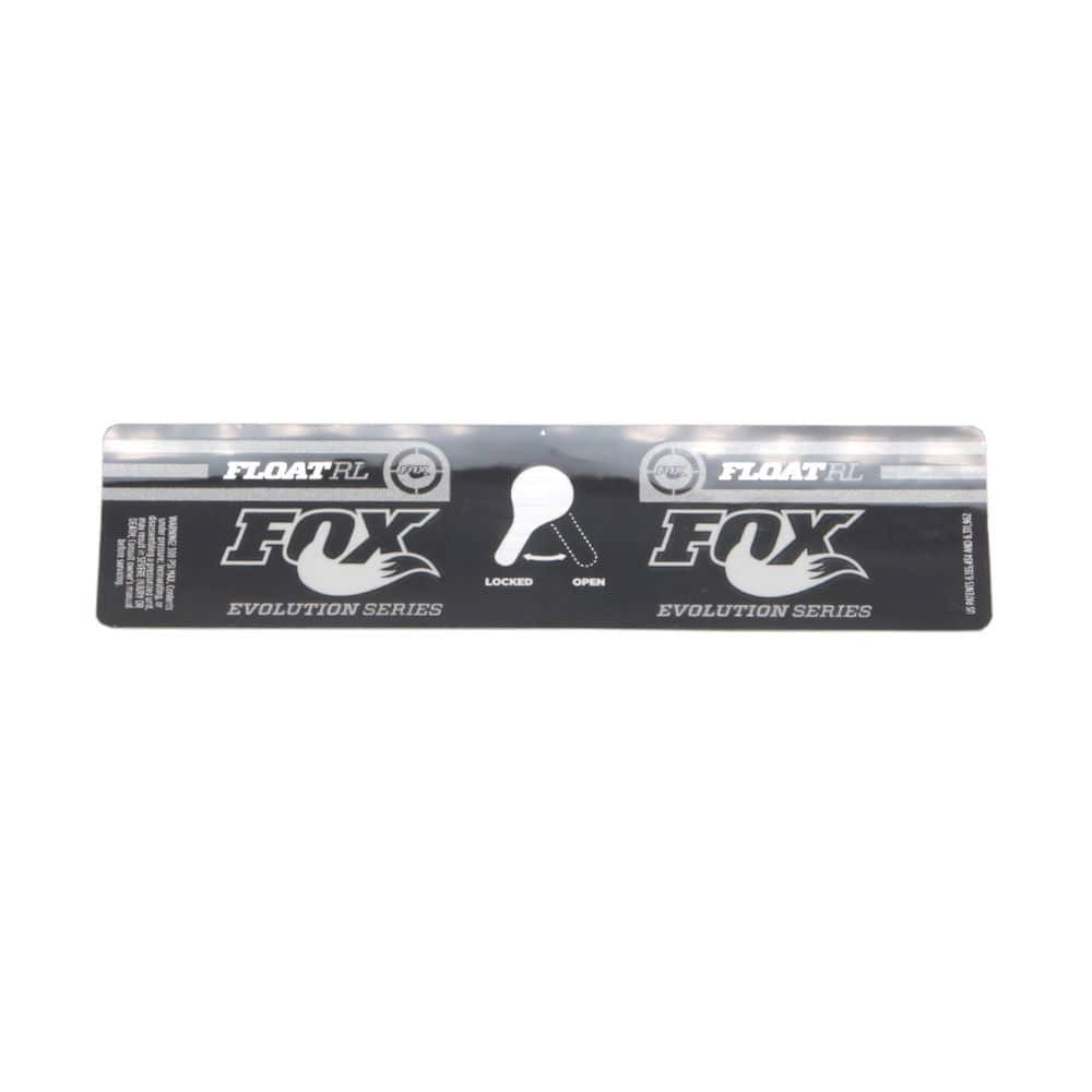 Fox Shock Float RL 6.5+ decal for 2012 rear shock replacement, showcasing the brand’s component accessory with detailed design.