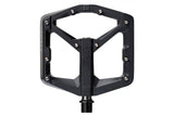 Crank Brothers Stamp 3 flat pedal with adjustable pins for enhanced grip, shown with metal pins and durable platform.