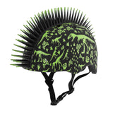 C-Preme Raskullz FS toddler helmet with T-Rex Bonez design, adjustable fit, featuring a Mohawk and dinosaur theme for kids.