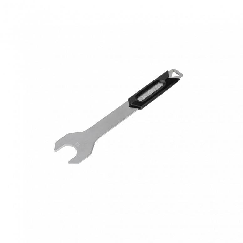 Topeak 32mm open wrench for bike maintenance, black workshop tool with ergonomic handle and open-ended design.