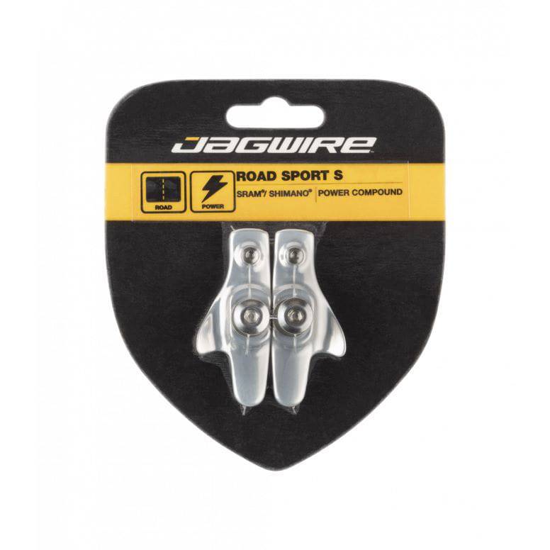 Jagwire Road Sport S brake pads for SRAM, Shimano, and Campagnolo caliper brakes, designed for high-performance road bike braking.
