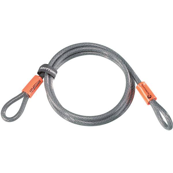 Kryptonite Kryptoflex 7ft braided steel bike lock cable with key lock for secure U-lock security, coiled with braided steel design