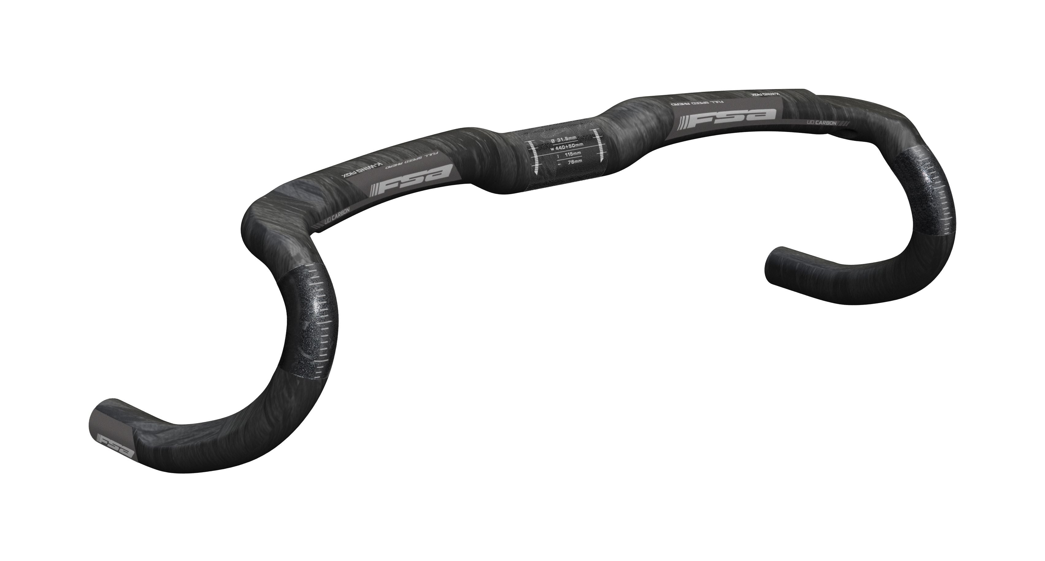 FSA K-Wing AGX Carbon Compact Drop Road Handlebar with ACR, lightweight gravel and cyclocross bike component